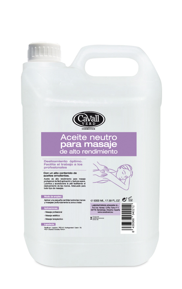 Aceite Neutro para Masaje Cavall Verd 5000 ml